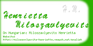 henrietta miloszavlyevits business card